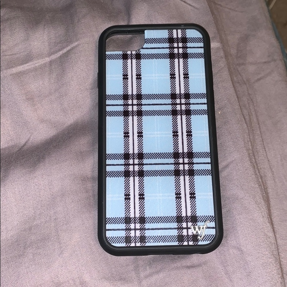 Blue plaid iPhone 6/7/8 wildflower case
